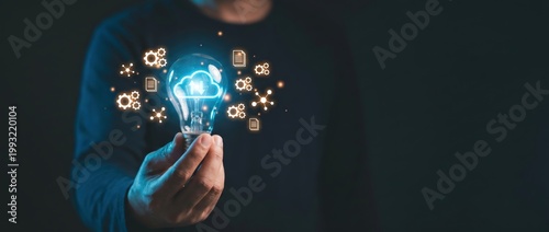 Innovative ideas sparked by technology a creative showcase of light bulb concepts in a dark studio environment