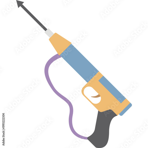 Spearfishing Gun Icon Flat Design, Underwater Fishing Tool Symbol, Marine Fishing Equipment Illustration