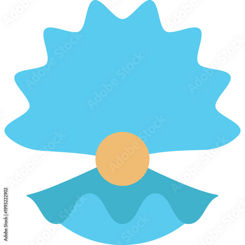 Bivalve Mollusks Icon Flat Design, Clam Shell Seafood Symbol, Marine Life Illustration, Ocean Animal Icon