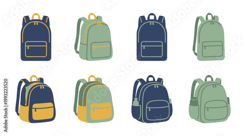 Colorful backpacks in various styles.