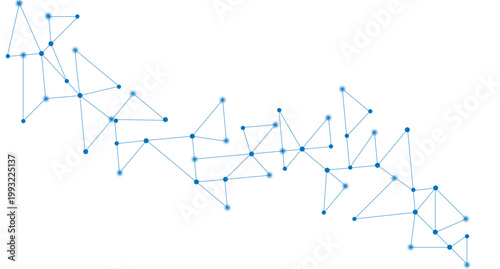 Artificial Intelligence Network Structure  complex network grid with interconnected nodes and Data Visualization Network Mesh Polygon Lines Technology Background.