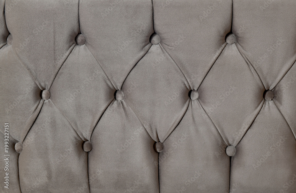 Fototapeta premium Luxury Tufted Upholstery Background Buttoned Fabric Texture Elegant Sofa Headboard Pattern