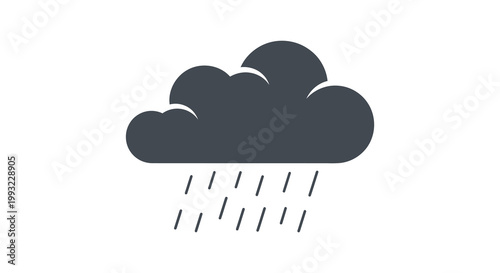 Dark stylized cloud formation with falling rain depicted as a striking silhouette