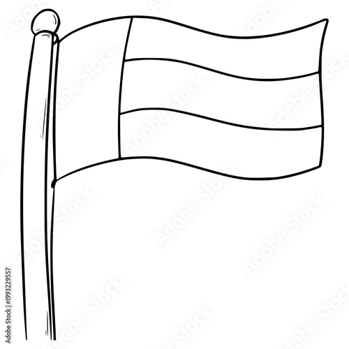 united arab emirate flag illustration hand drawn outline vector