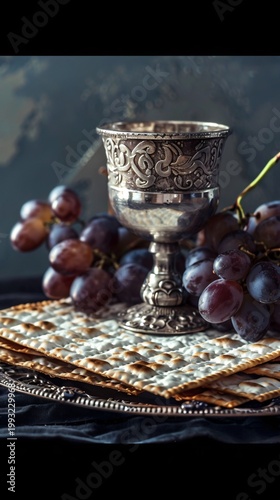 Dark Grape With Matzah For Passover 