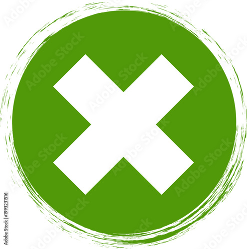 Photography Green Circle with White Cross Mark