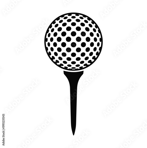 Golf ball on tee icon sports symbol for golf game competition and outdoor leisure vector line and solid design