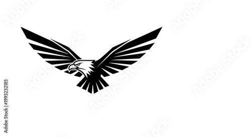 Powerful Eagle Flying with Wings Spread Wide, Symbol of Freedom and Strength