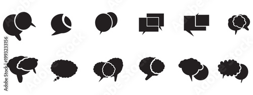 Tableau sur toile Black speech bubble collection
