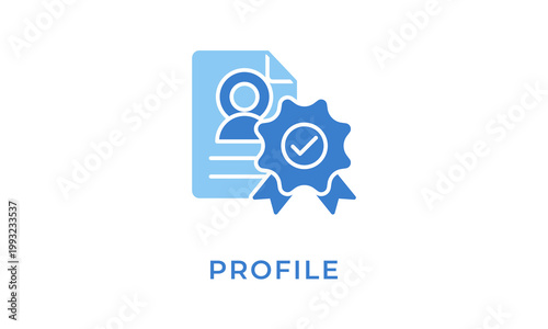 Profile vector icon isolated on white background