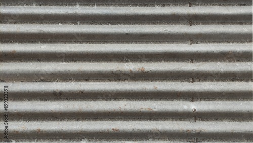 Close up of corrugated iron sheet metal creating a textured background for construction fence