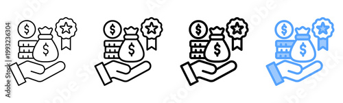 Bonus Reward Icon Different Style Outline Collection Set 