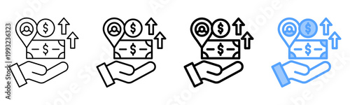 Income Allowance Icon Different Style Outline Collection Set 