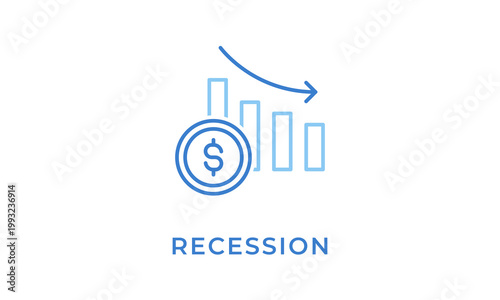 Recession vector icon isolated on white background