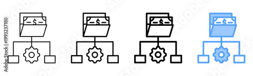 Salary Structure Icon Different Style Outline Collection Set 