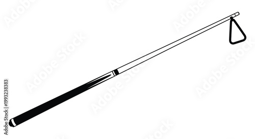 A black and white illustration of a cattle prod presented as a silhouette