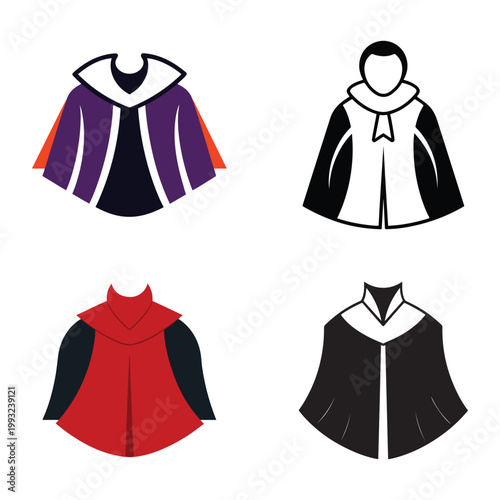 Four different colored vampire capes and hoods for Halloween costumes  vampire fashion
