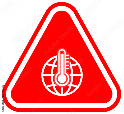 Fotografie Global warming concept sign, climate change warning icon, ecological crisis symb