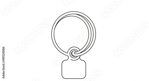 Simple metal keychain with ring.