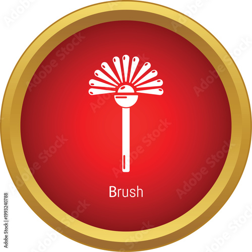 Simple brush tool icon representing cleaning, application, or sweeping