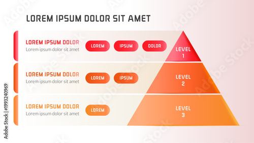3 Level Pyramid Infographic Business Hierarchy Chart