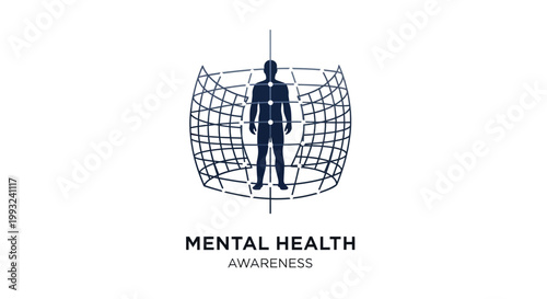 Mental Health Awareness, Psychiatry Support, Psychology Symbol, Vector Icon