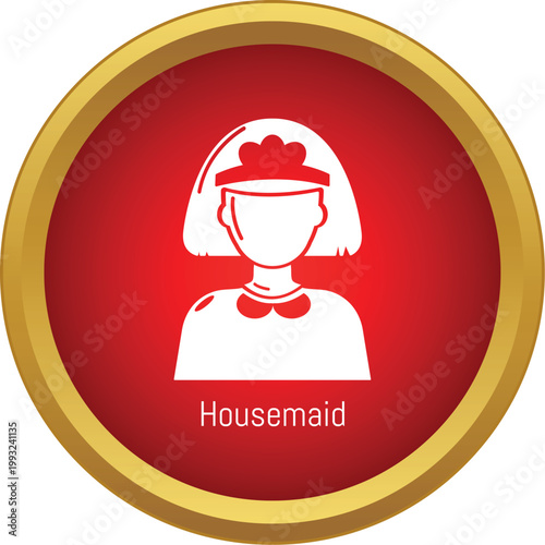 Housemaid and domestic worker icon representing cleaning and service
