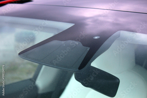 Cameras built into the windshield, along with other Sensors, to provide features like Emergency Braking, Lane Keep Assist and Lane Departure Warning System. Integrated camera and sensor lenses located