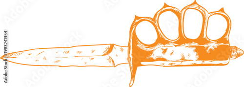 vector illustration of a Knuckle knife weapon