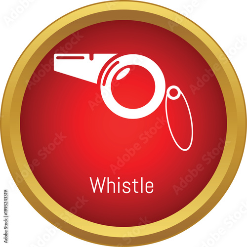 Whistle icon representing sports officiating, coaching, and signaling within a game