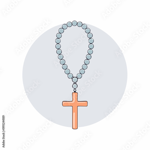 Christian Rosary Beads with Cross Pendant