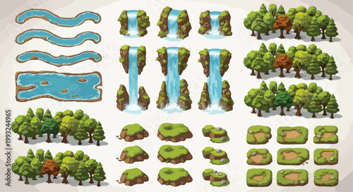 Isometric Game Environment Assets Vector Set