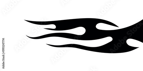 Illustration of Abstract black tribal flames vector design. Suitable sticker for car sides and motorcycle tanks.