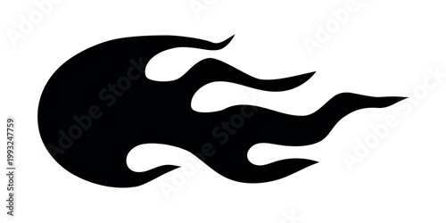 Illustration of Abstract black tribal flames vector design. Suitable sticker for car sides and motorcycle tanks.