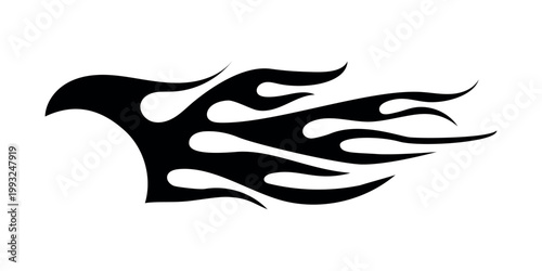 Illustration of Abstract black tribal flames vector design. Suitable sticker for car sides and motorcycle tanks.