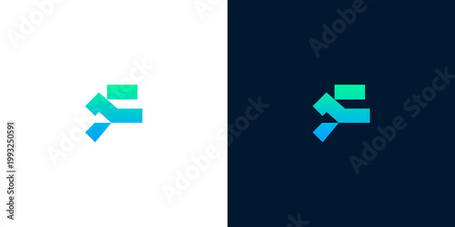 Abstract modern letter F logo design, graphic symbol, corporate identity for business and technology sectors