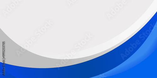 Tableau sur toile Abstract Blue Curve Background with Modern Wave Shapes and White Copy Space
