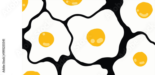 Artistic Abstract background features fried eggs