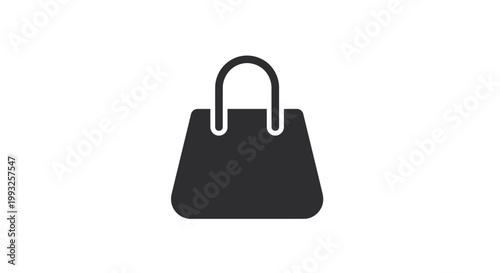 Minimalist monochrome image of a shopping bag or handbag on a plain white backdrop