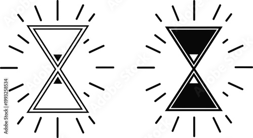 Hourglass symmetry empty and full time concept