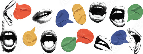 set of colorful watercolor paint splashes