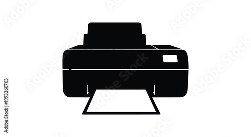 Black silhouette of a vintage camera sharply defined against a white background silhouette