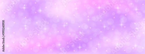 Simple sparkling pink and purple background with a whimsical bokeh, glare star effect