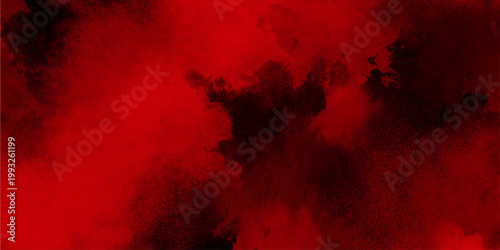Eerie black background with billowing rfd smoke on black background. old style dark orange grunge texture, brush painted . Old and grainy orange paper texture, vector,	