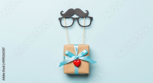 Happy father's day gift mustache glasses celebrating dad's special day