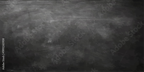 A vintage dark grunge blackboard surface with chalk and blank frame texture featuring a smoky black backdrop design