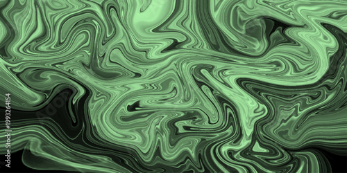 Abstract Green Marble Texture Background. Green fluid art marbling paint textured background. Abstract creative fluid colors. Green and white silk surface light liquid stone marble swirl texture bg. 