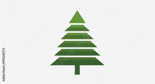 Green Christmas tree, eco friendly symbol, minimalist icon, vector graphic