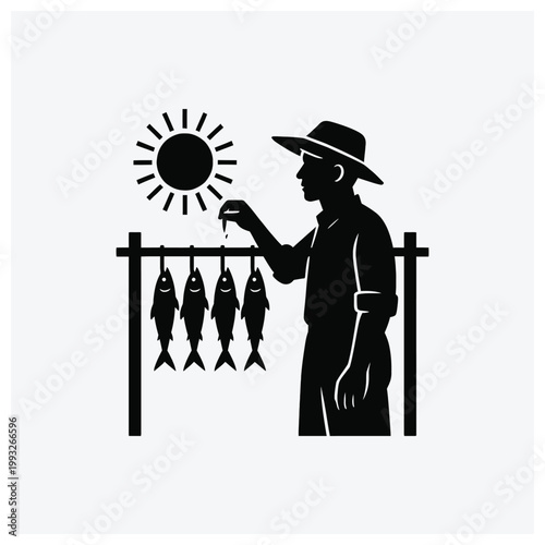 Fisherman displaying freshly caught fish