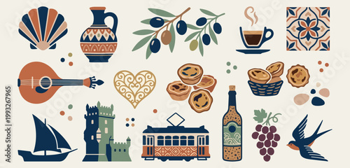 Mediterranean coffee and olive lifestyle, traditional moka pot and olive oil, greek and italian food doodles, aromatic coffee and olive branch, hand drawn mediterranean breakfast art, ethnic food and 